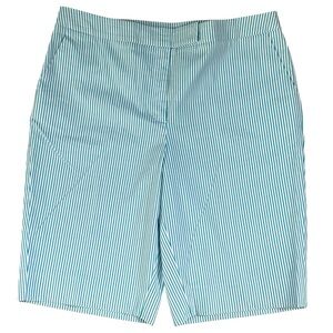 Jones New York Bermuda Shorts Blue & White Striped Size 12